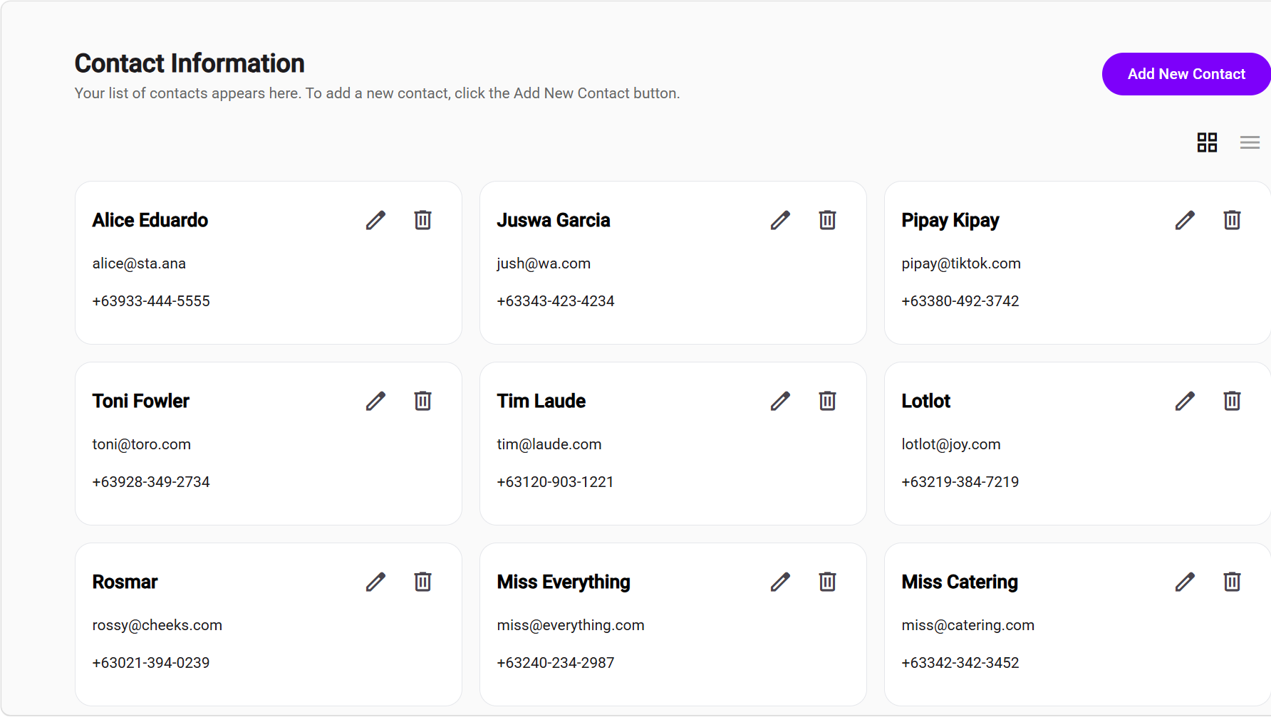 Contact Management App